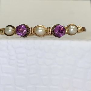 Ronaldo Special Treasures Pearl bracelet with purple stones